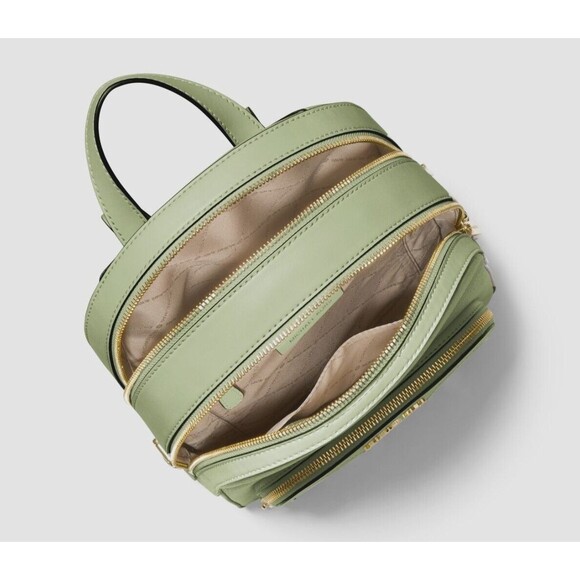 New Michael Kors Jaycee Medium Zip Pocket Backpack Leather Light Sage - Picture 9 of 9